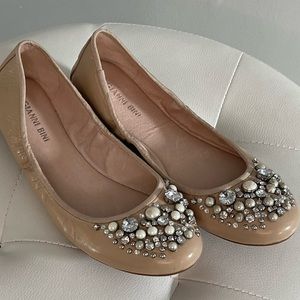 GIANNI BINI Pearl & Rhinestone Ballerina Flat.